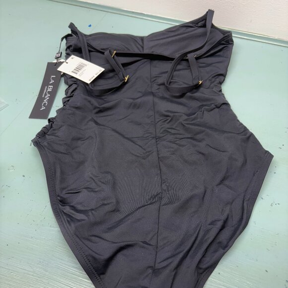 La Blanca Women's size 8 one piece swim suit NEW with tags Black - Picture 1 of 3